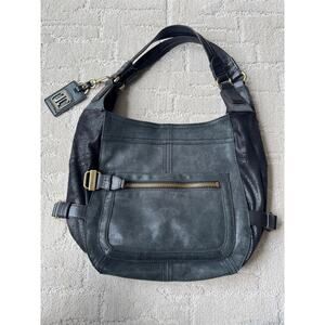Tignanello Leather/Suede Hobo Style Handbag Purse Shoulder Bag